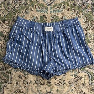 American Eagle Outfitters High Waist Blue Striped Shorts